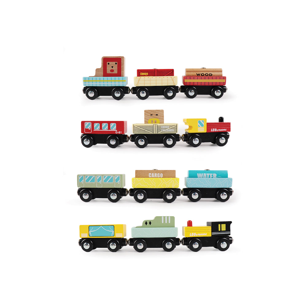 Leo & Friends Leo & Friends - Wooden Train Set 12 pcs Wooden Toy