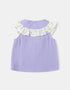 Baby Sleeveless All-Over Bunny Print Ruffle Two-Tone Top