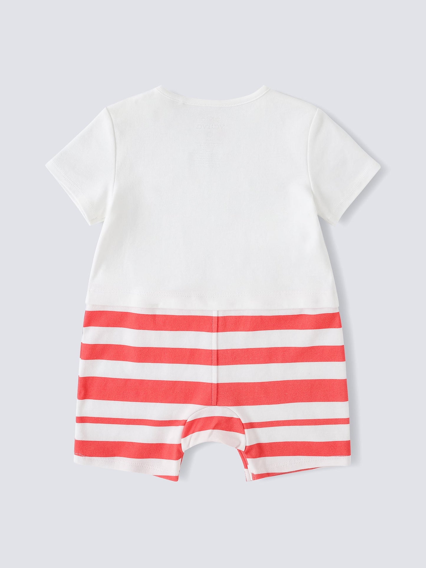 Baby Short Sleeve Watermelon Print Two-Tone Romper