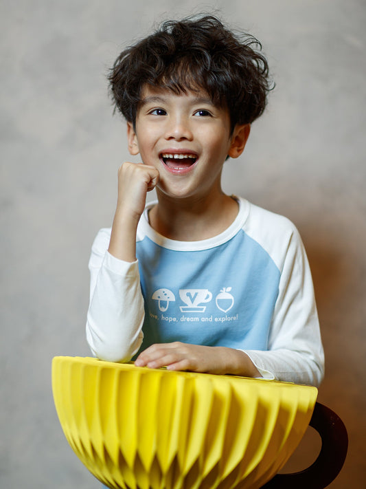 Kid Raglan Sleeve Print Tee