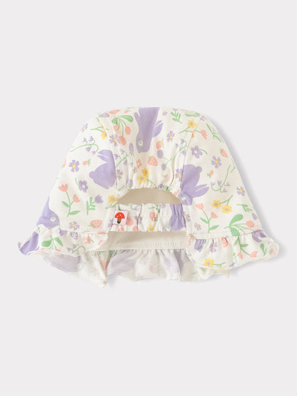 Baby All-Over Bunny Print Ruffle Hat