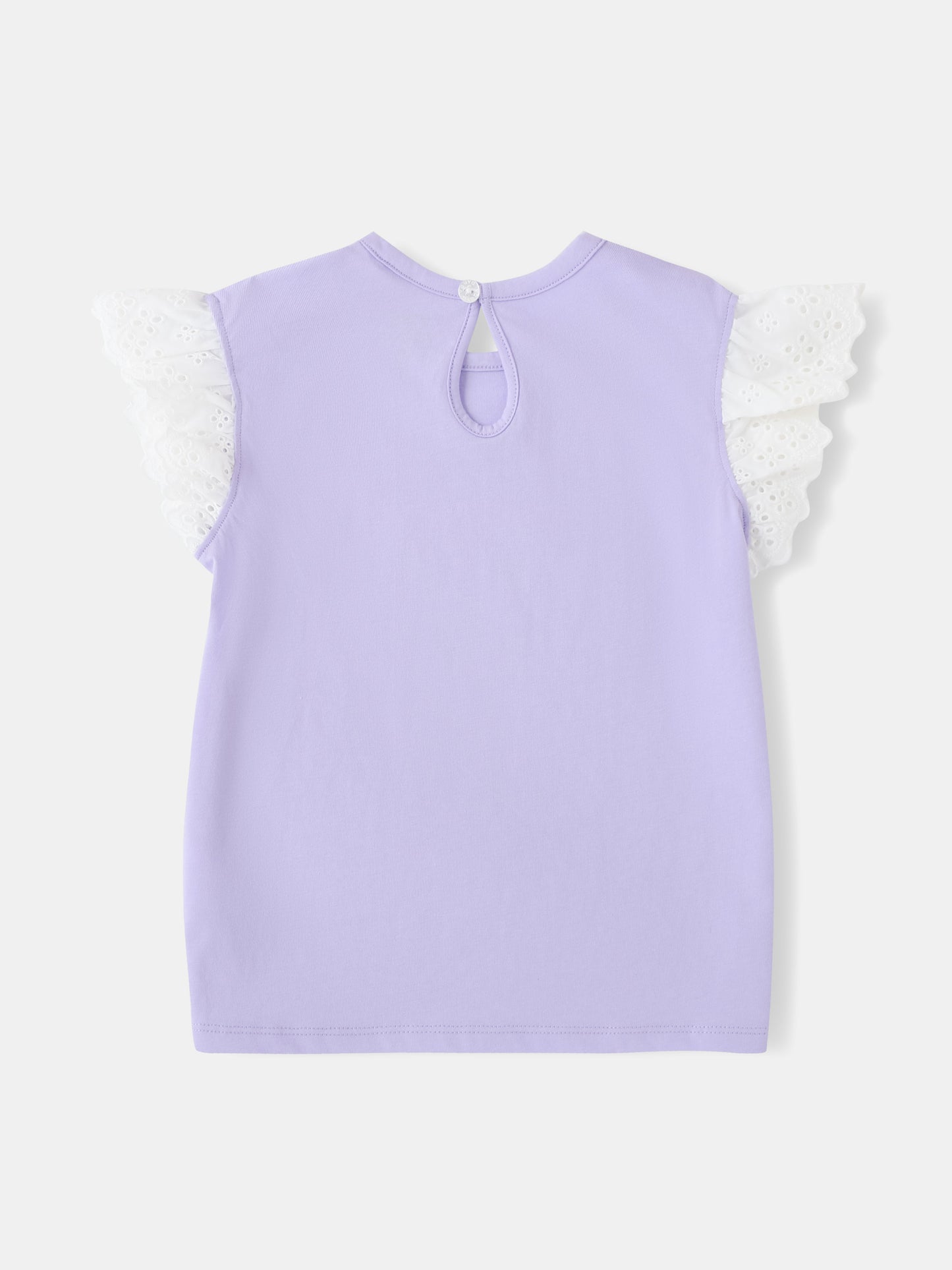 Kid Lace Cap Sleeve Bunny Print Tee
