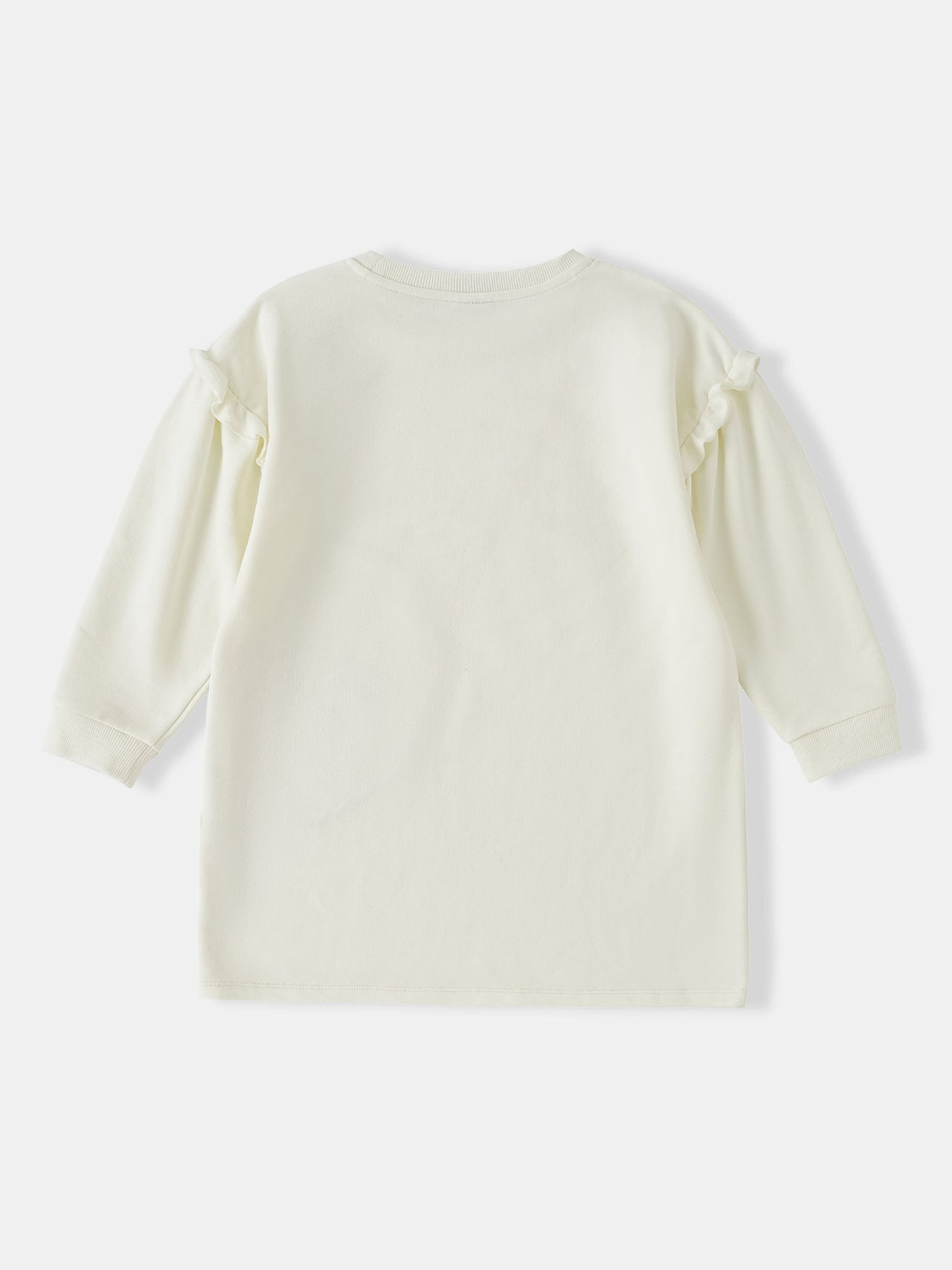 Kid Long Sleeve Strawberry Applique Sweatdress