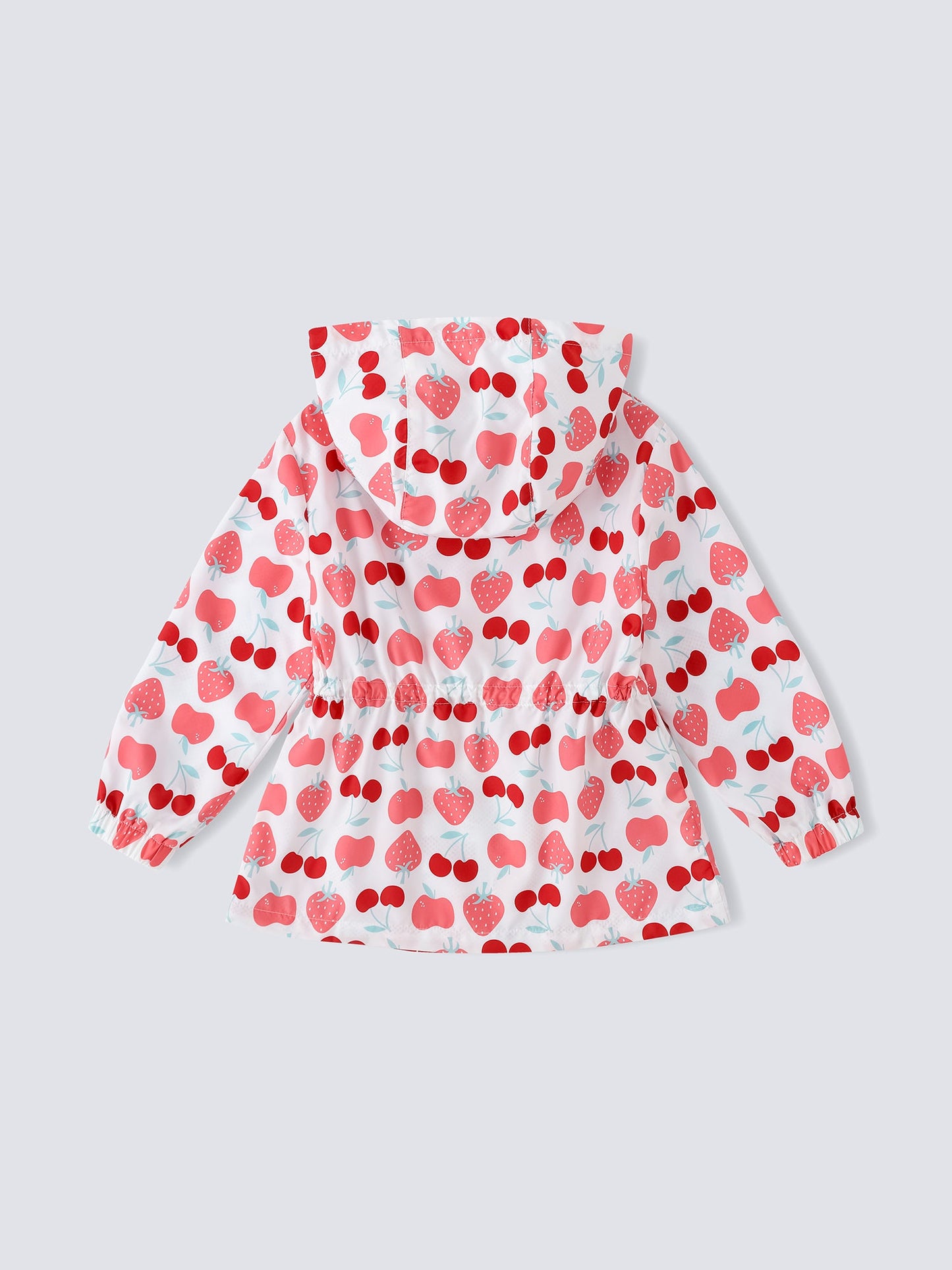 Kid All-Over Berries Print Zipped Windbreaker
