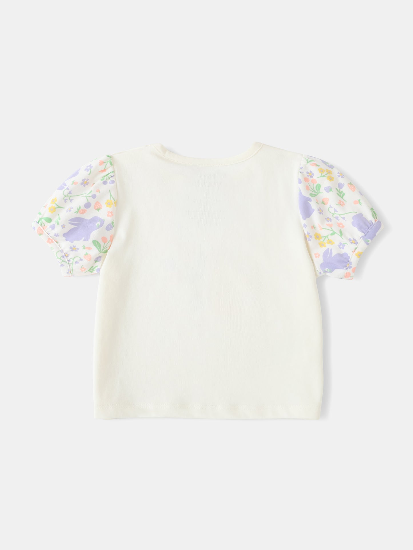 Baby Short Puff Sleeve Bunny Print Tee