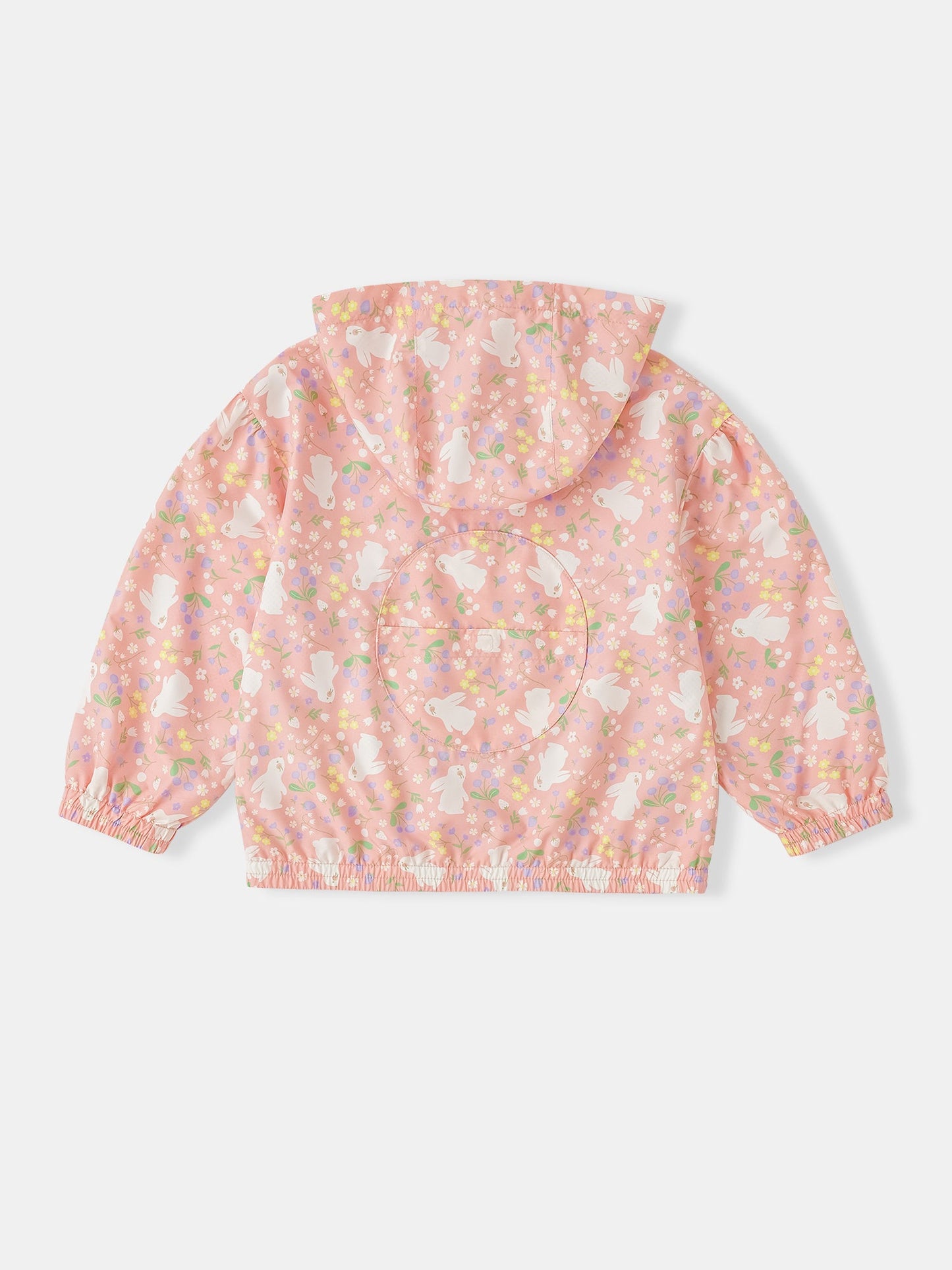 Kid All-Over Bunny Print Frills Zipped Windbreaker