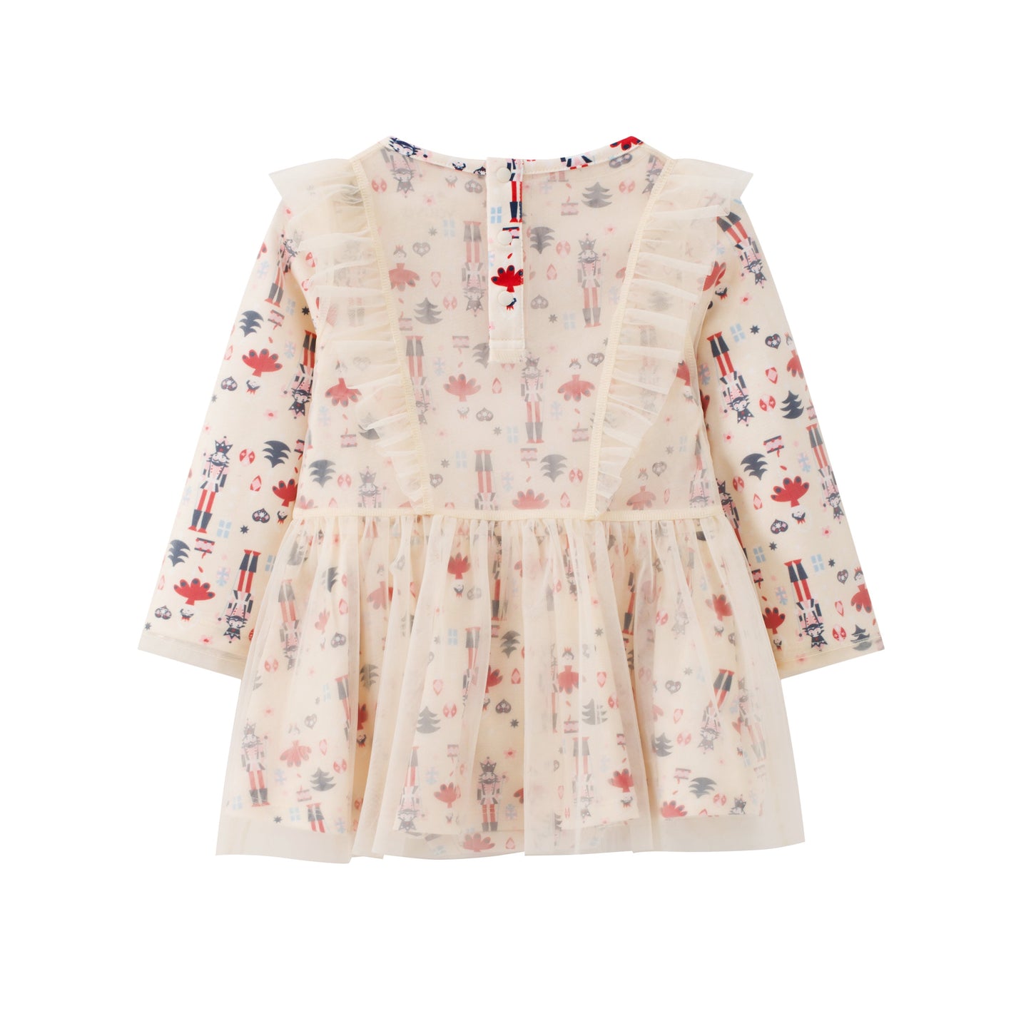 Nutcracker-Print Layered Dress