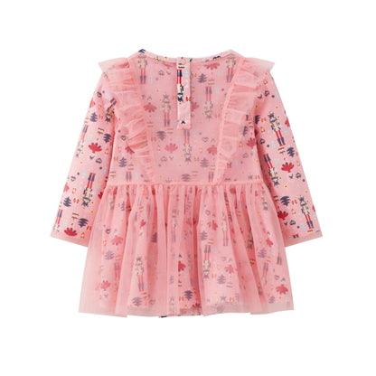Nutcracker-Print Layered Dress