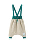 Bear-Embroidered Teddy Suspender Pants