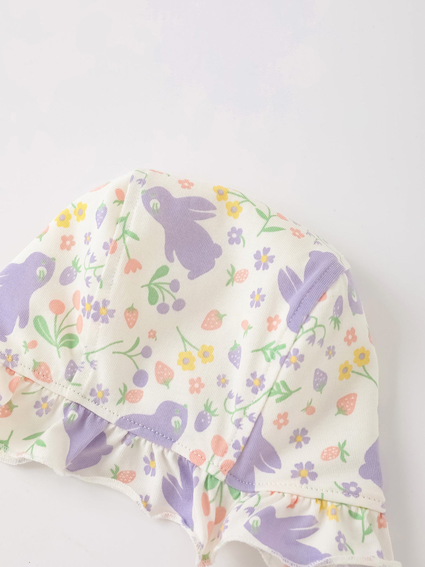 Baby All-Over Bunny Print Ruffle Hat