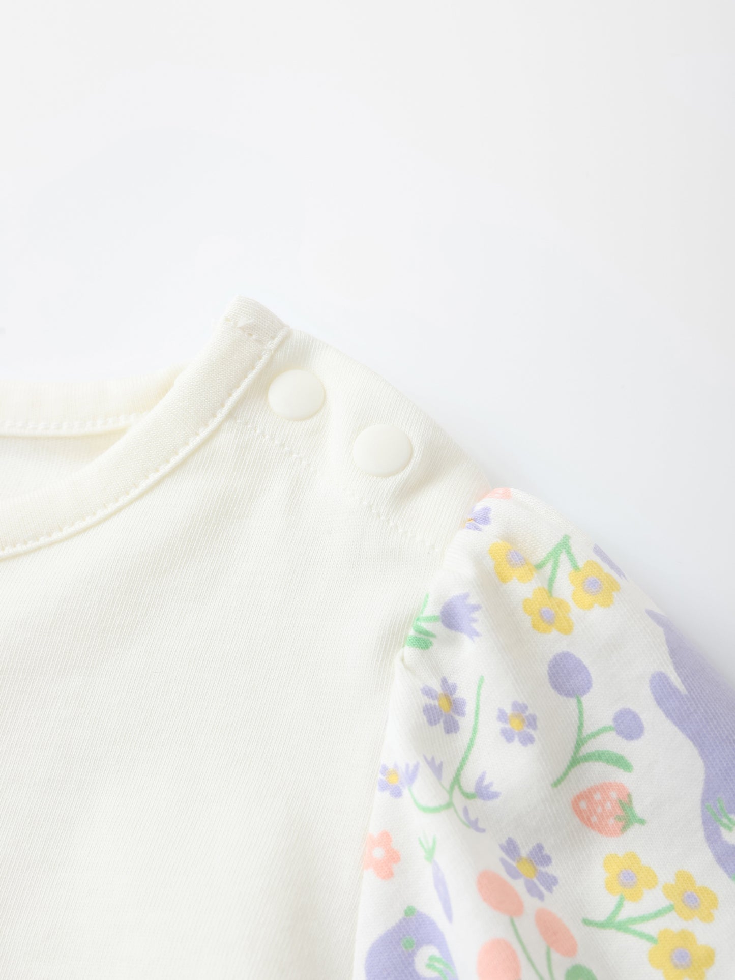 Baby Short Puff Sleeve Bunny Print Tee