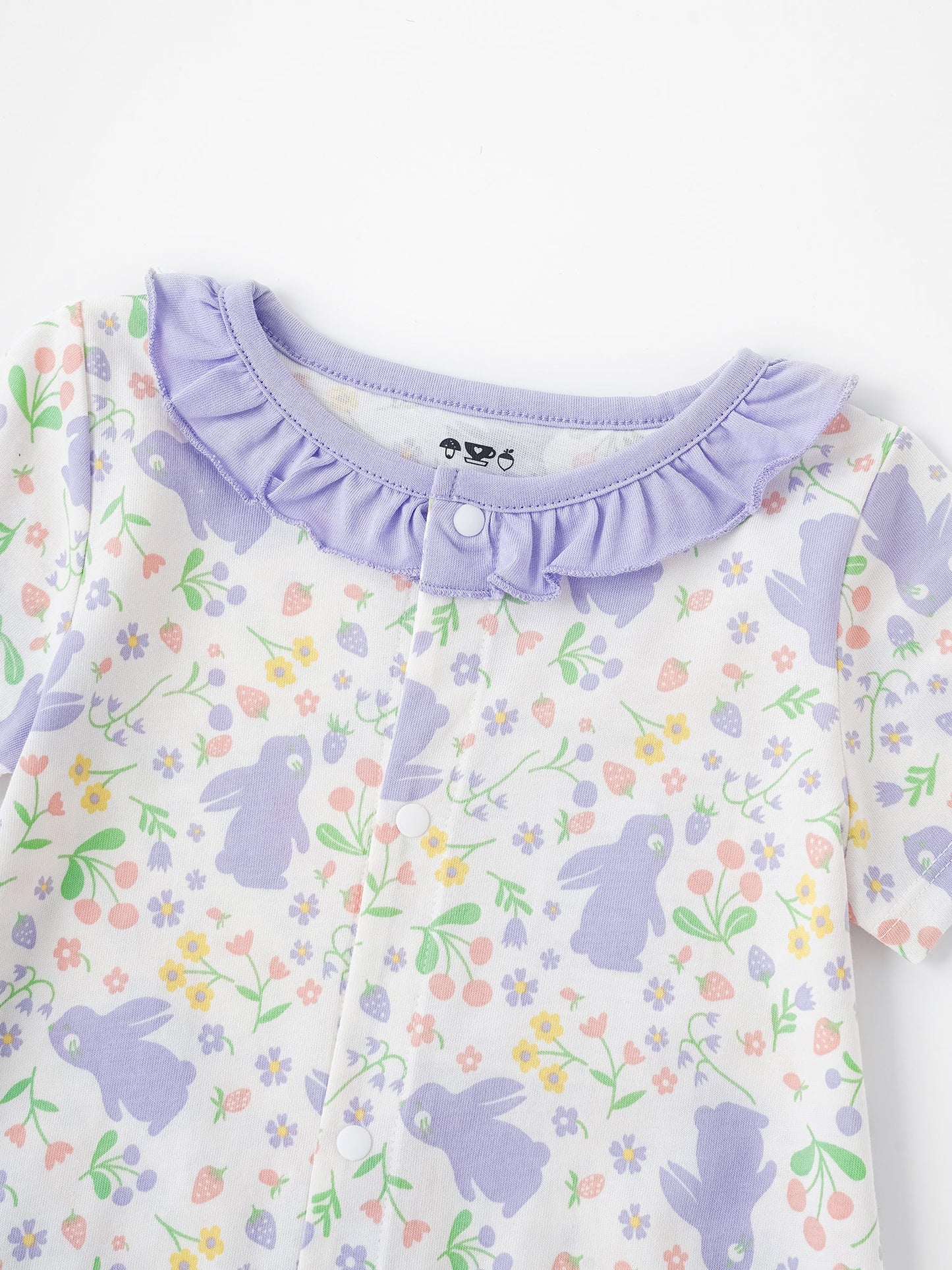 Baby Ruffle Collar All-Over Bunny Print Romper