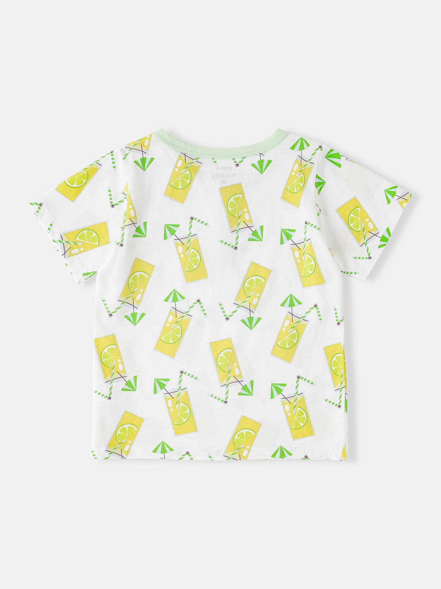 Kid Short Sleeve All-Over Lemon Tea Print Pocket Tee