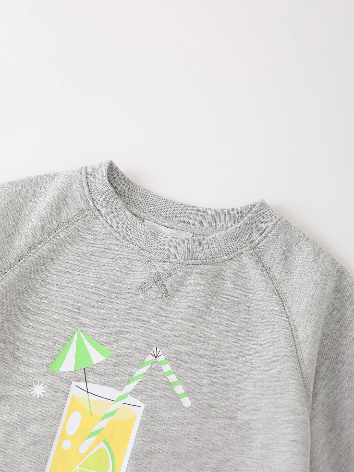 Kid Short Raglan Sleeve Lemon Tea Print Tee