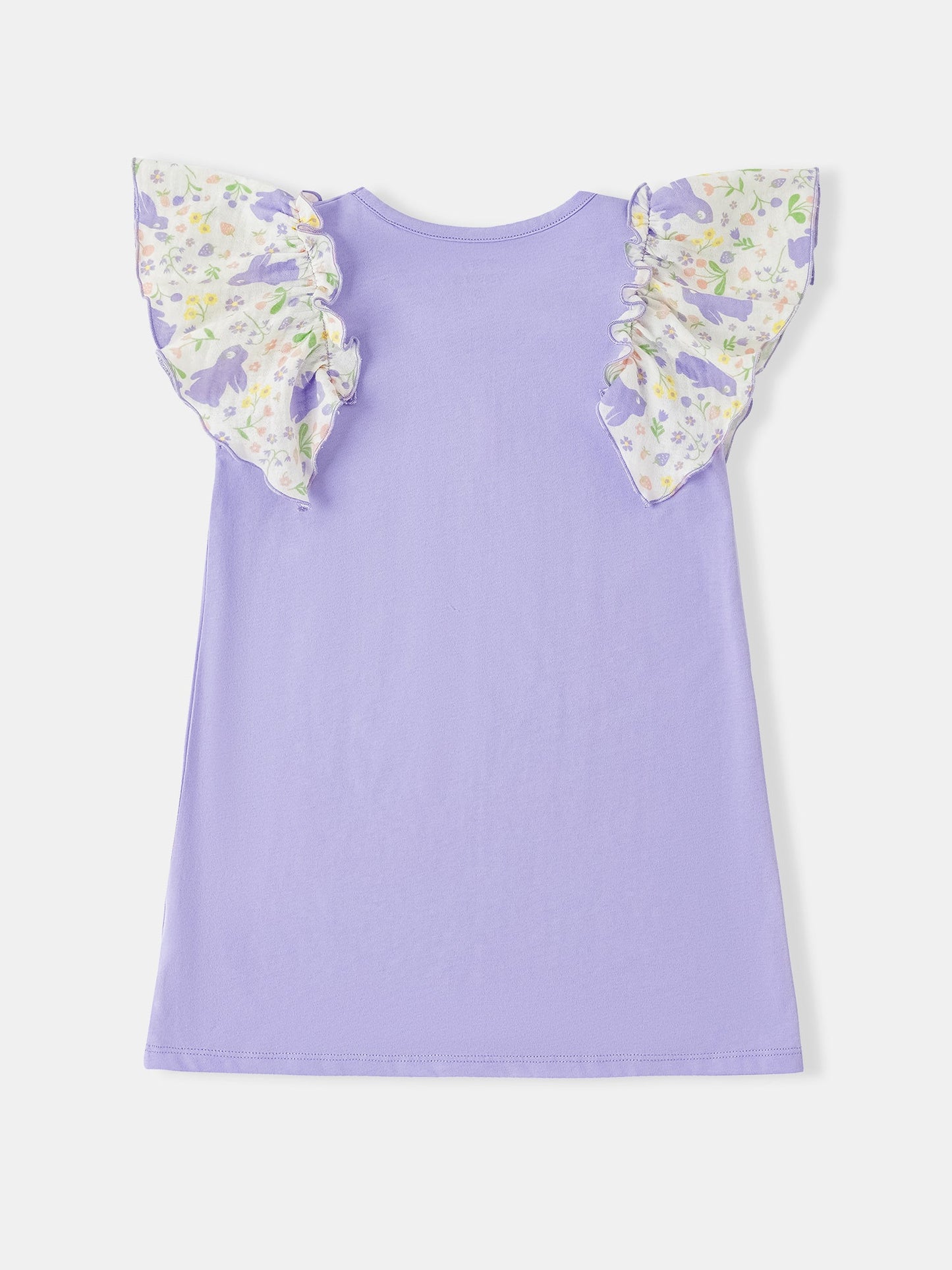 Kid Ruffle Cap Sleeve Bunny Print Dress