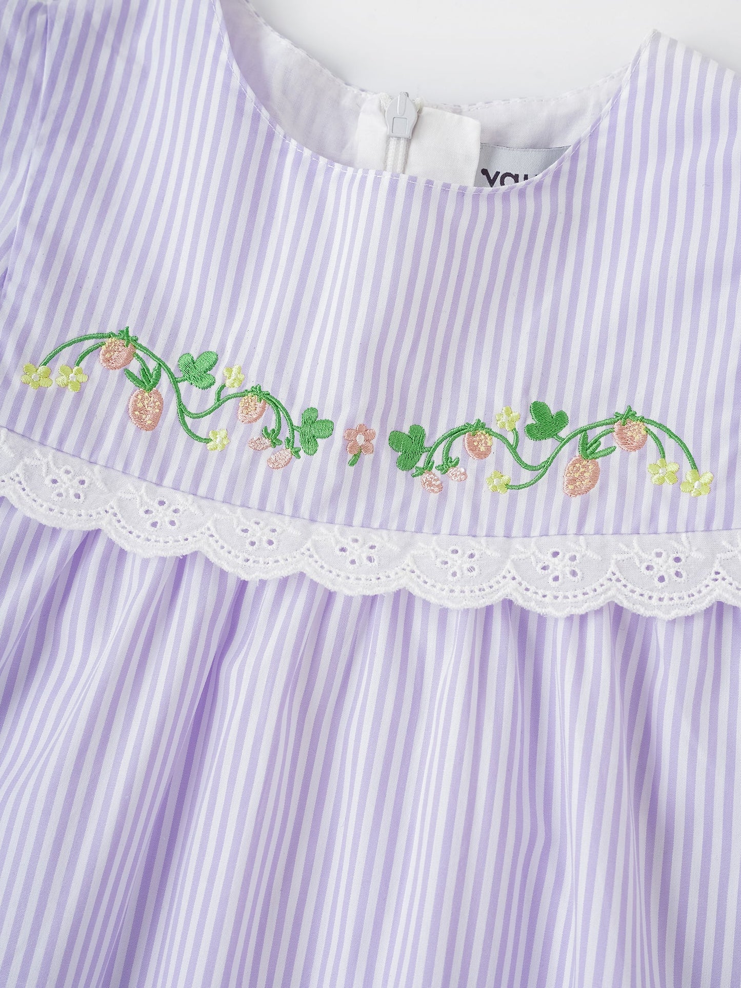 Kid Lace-Trimmed Ruffle Sleeve Dress