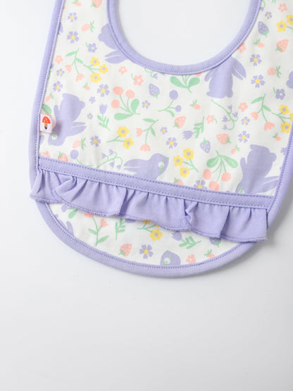 Baby All-Over Bunny Print Ruffle Bib