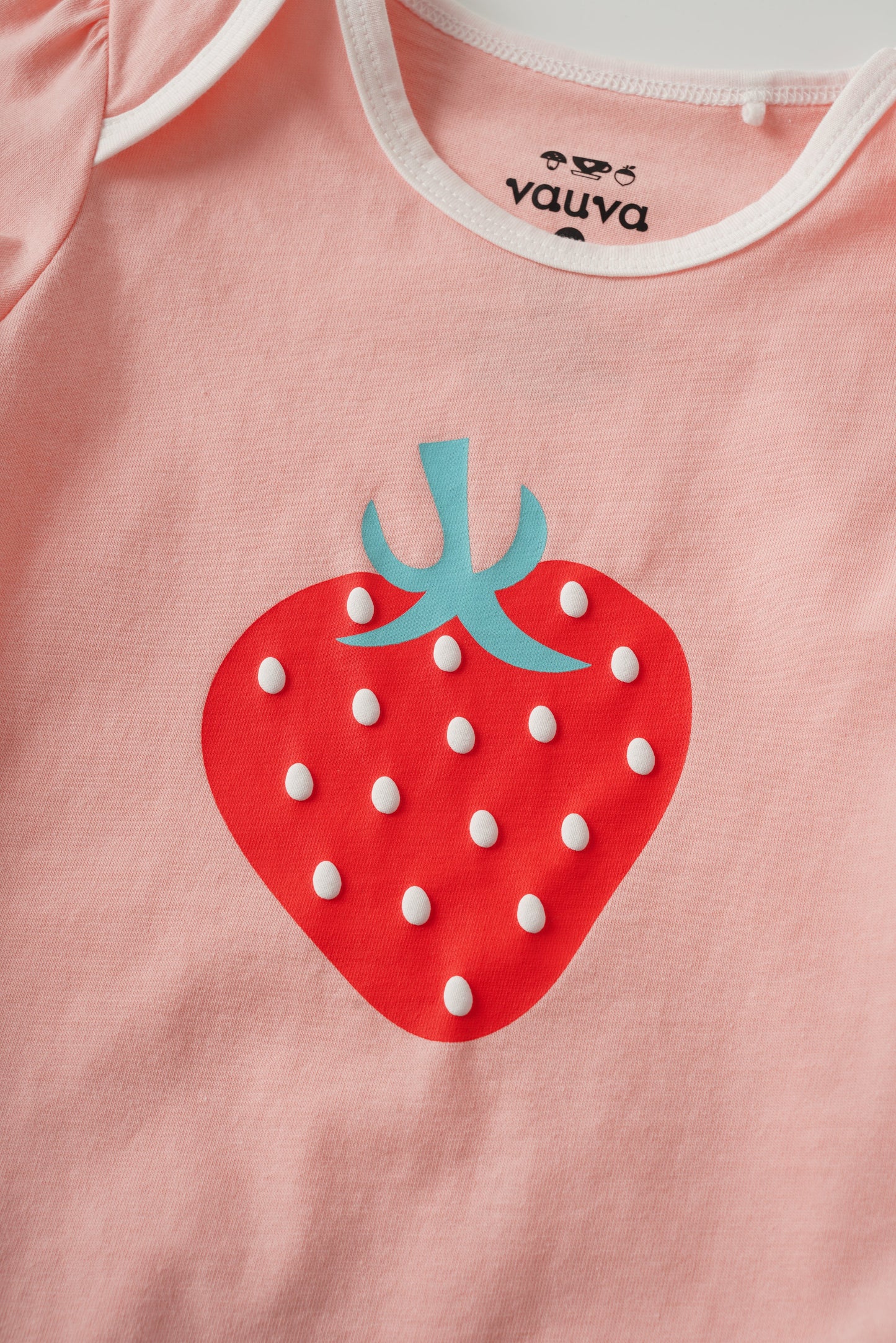 Baby Short Sleeve Strawberry Print Bodysuit