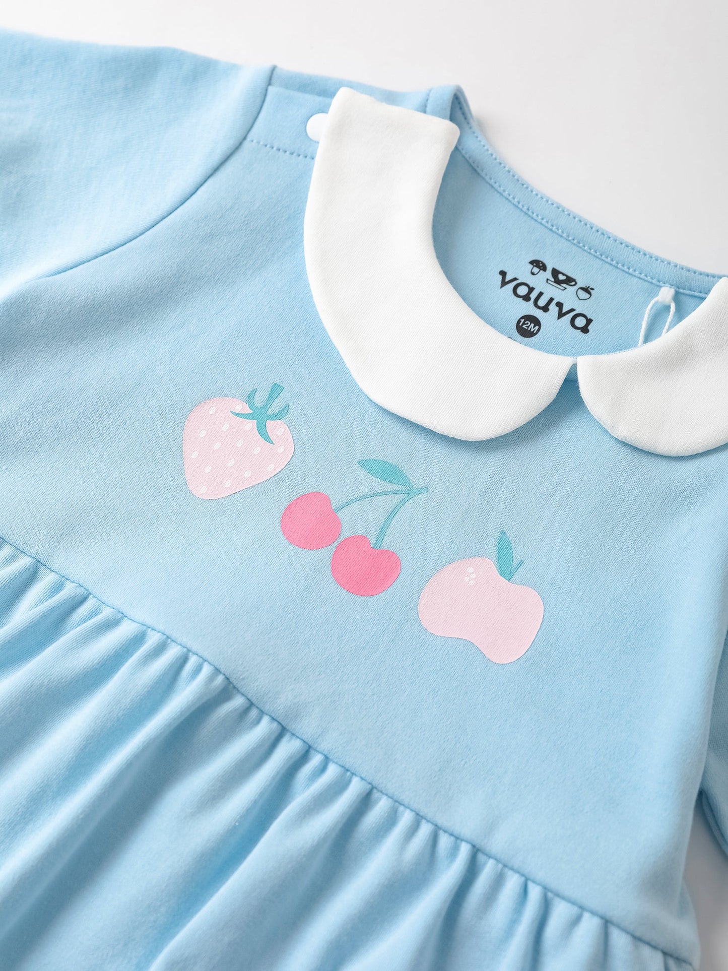 Baby Peter Pan Collar Short Sleeve Berries Print Dress