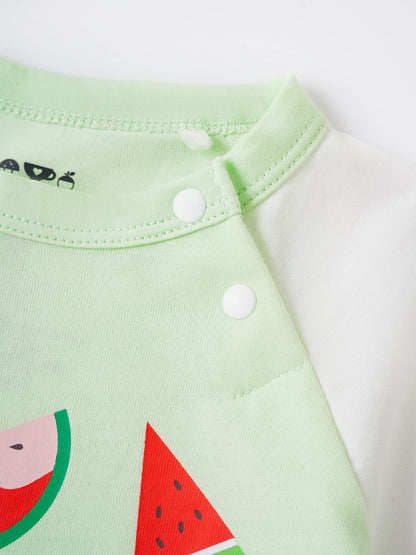 Baby Short Raglan Sleeve Watermelon Print Tee