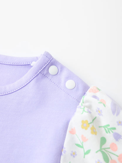 Baby Short Puff Sleeve Bunny Print Tee