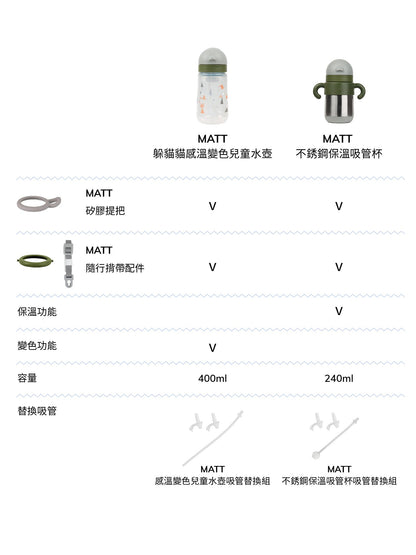 Matt Thermal Straw Bottle