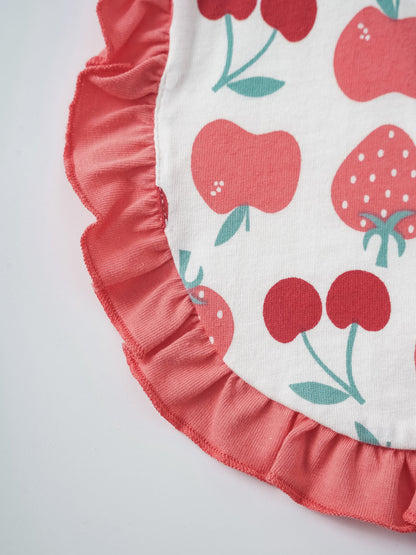 Baby Ruffle All-Over Berries Print Bib
