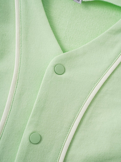 Kid Logo Embroidery Open Chest Jacket