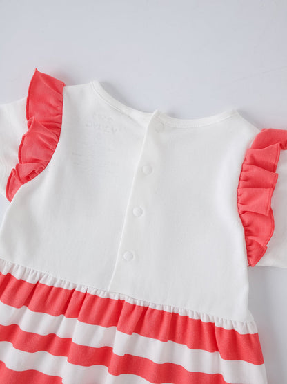 Baby Ruffle Sleeve Berries Print Dress & Knicker Set