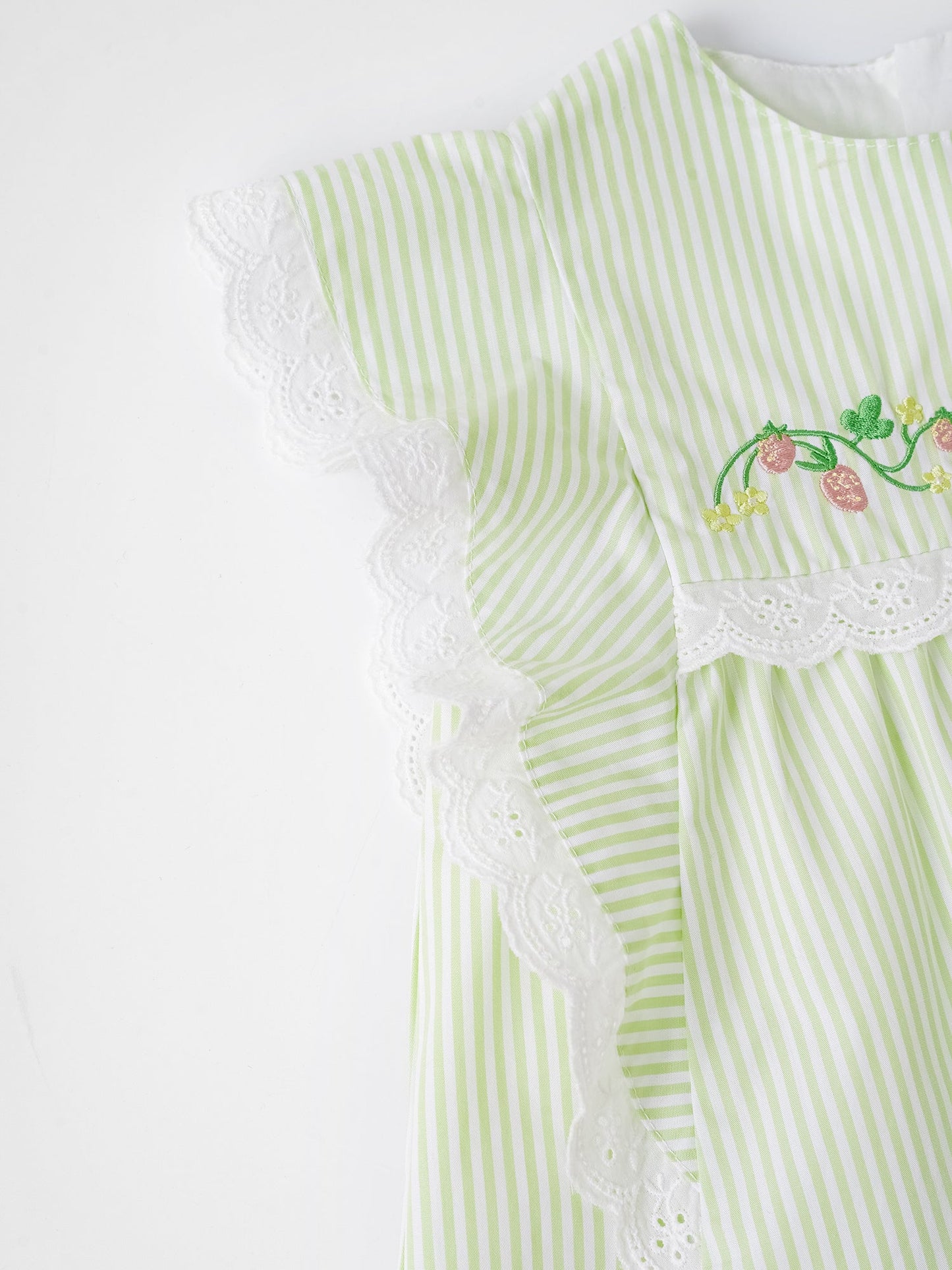 Kid Lace-Trimmed Ruffle Sleeve Dress