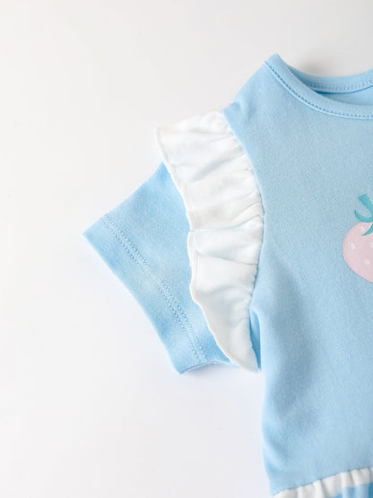 Baby Ruffle Sleeve Berries Print Dress & Knicker Set