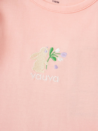 Kid Ruffle Cap Sleeve Bunny Print Dress