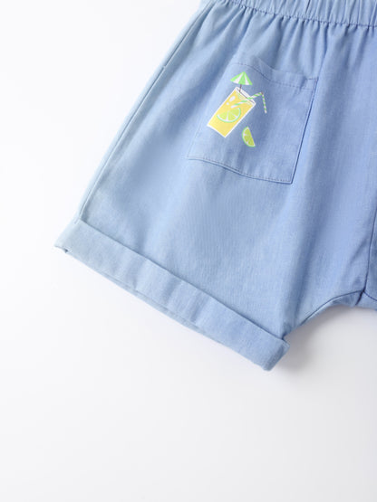 Baby Lemon Tea Print Shorts