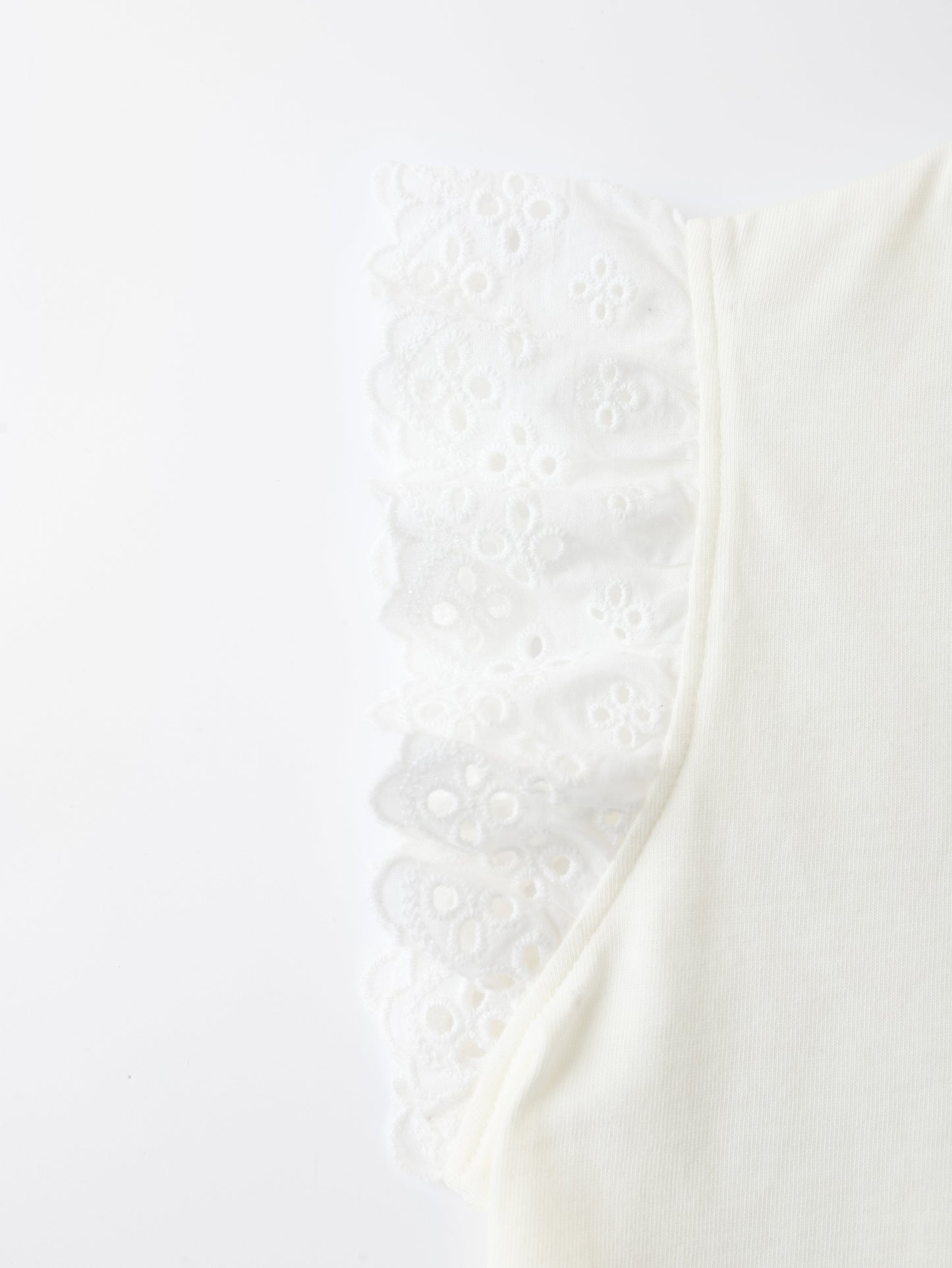 Kid Lace Cap Sleeve Bunny Print Tee