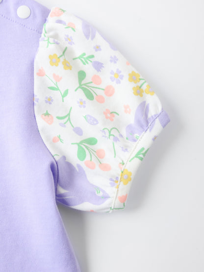 Baby Short Puff Sleeve Bunny Print Tee
