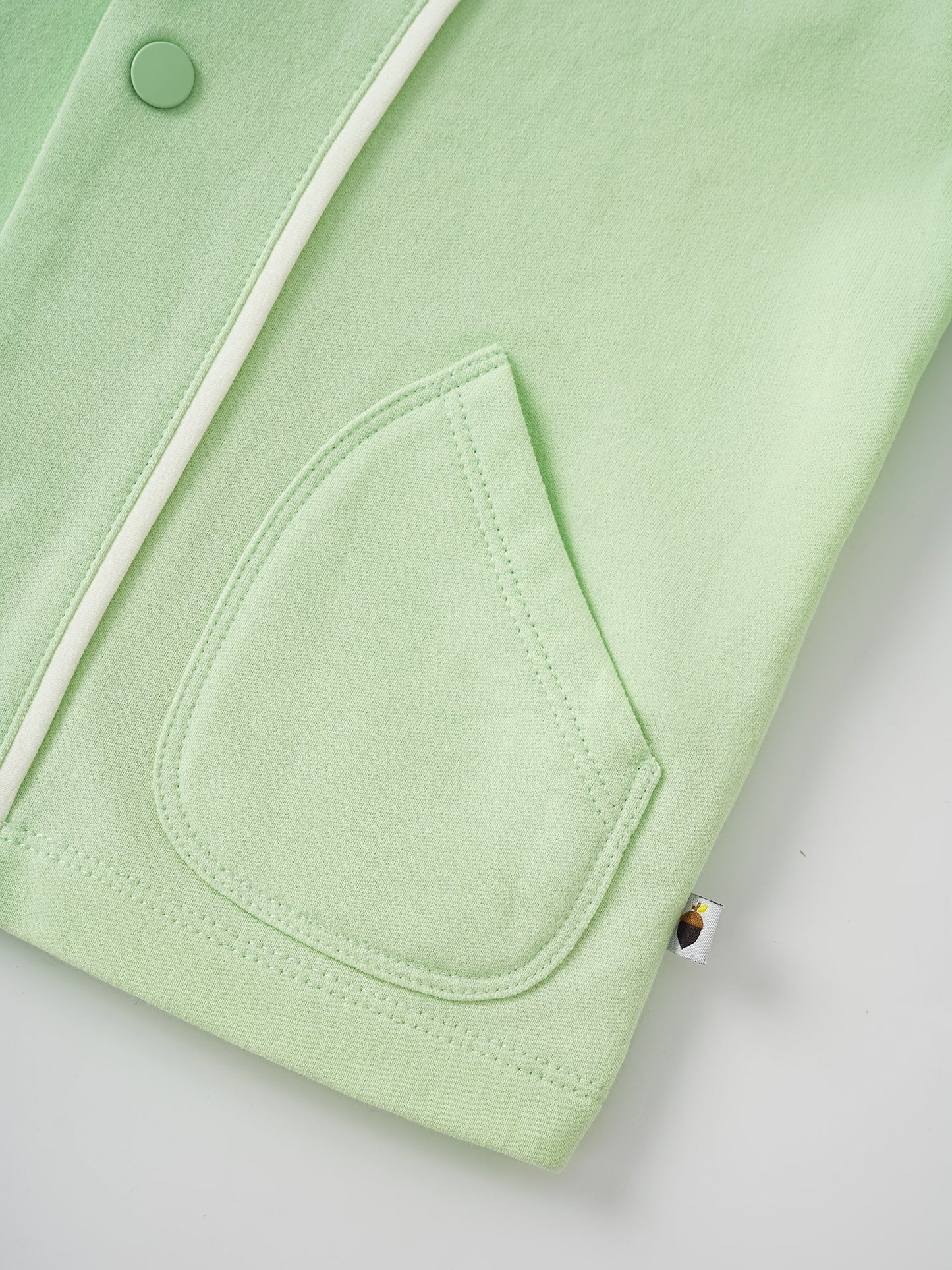 Kid Logo Embroidery Open Chest Jacket