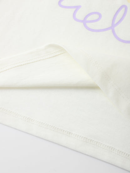 Kid Lace Cap Sleeve Bunny Print Tee
