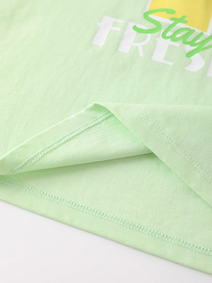 Kid Short Sleeve Lemon Tea Print Tee