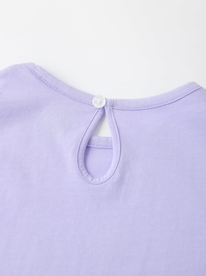 Kid Lace Cap Sleeve Bunny Print Tee