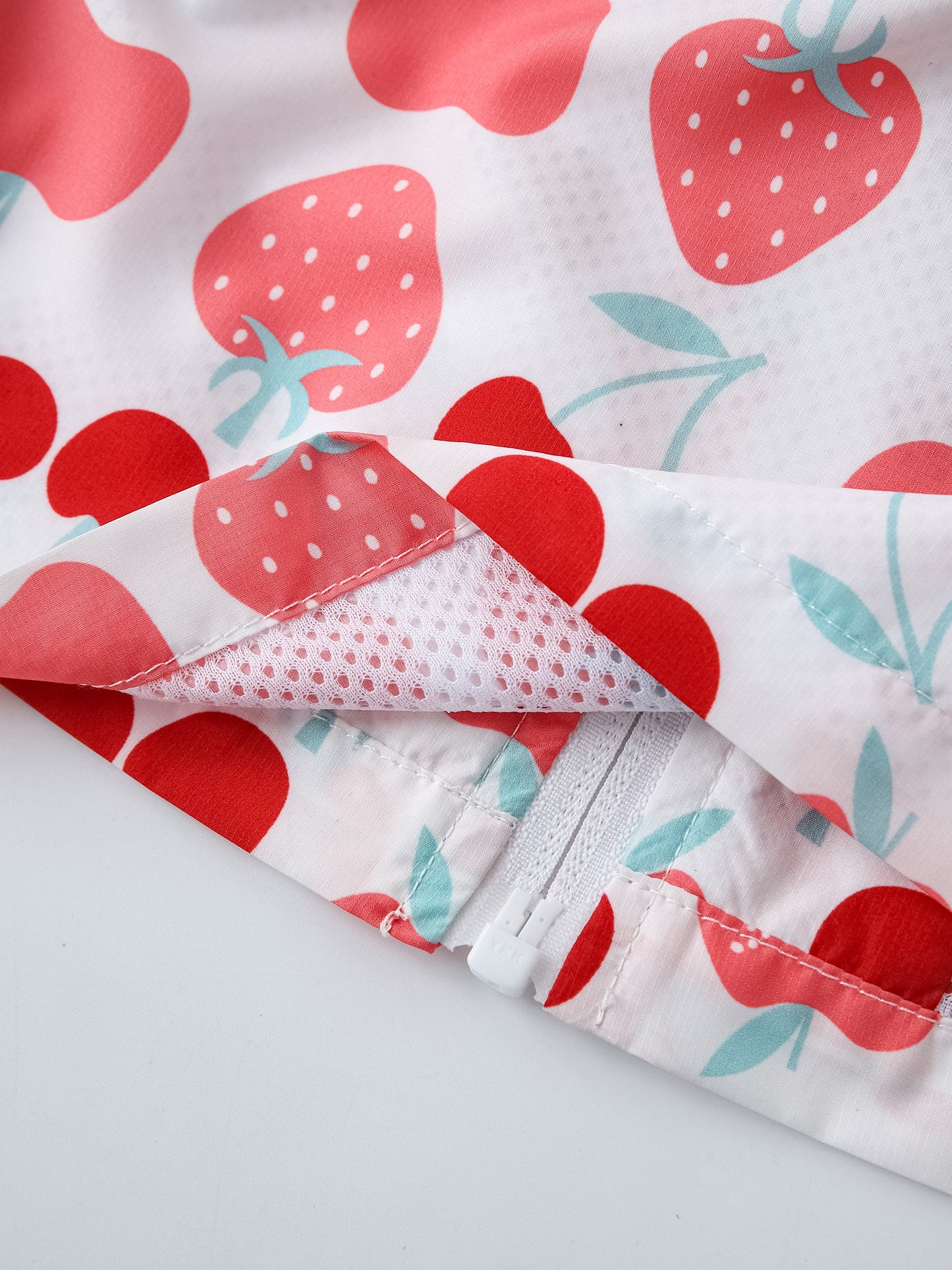 Kid All-Over Berries Print Zipped Windbreaker