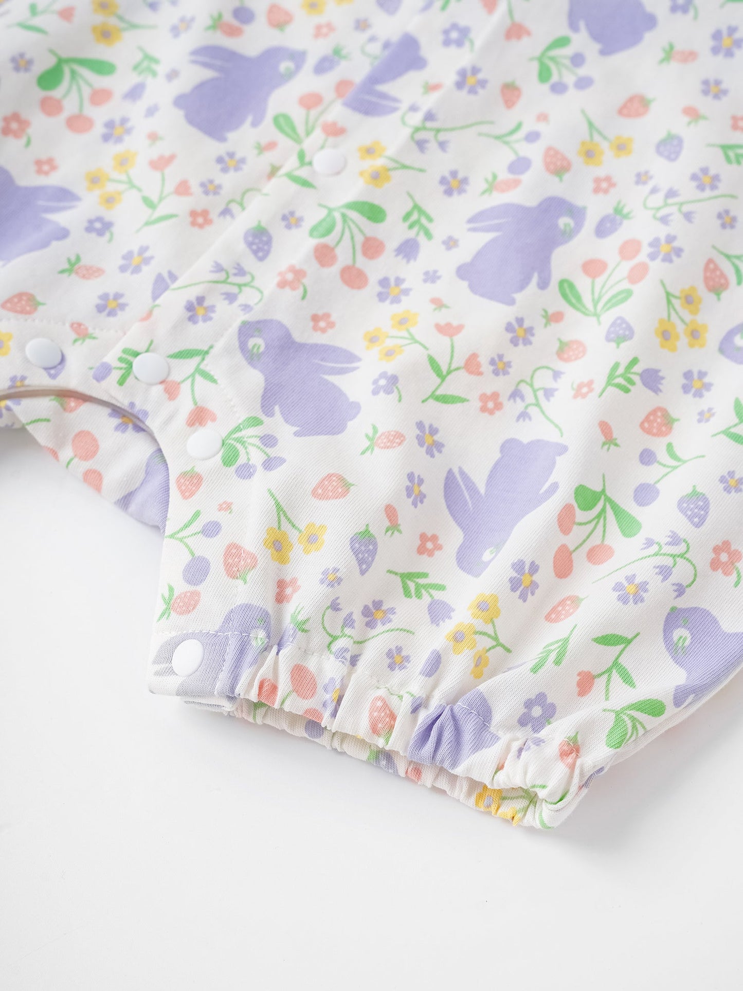 Baby Ruffle Collar All-Over Bunny Print Romper