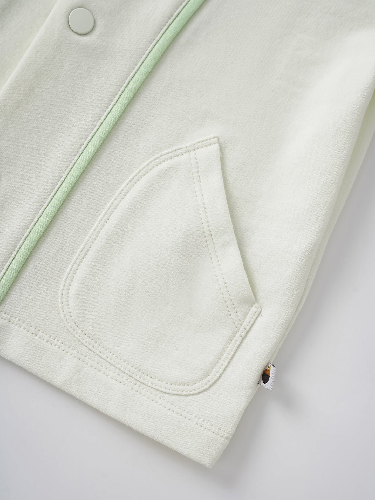 Kid Logo Embroidery Open Chest Jacket