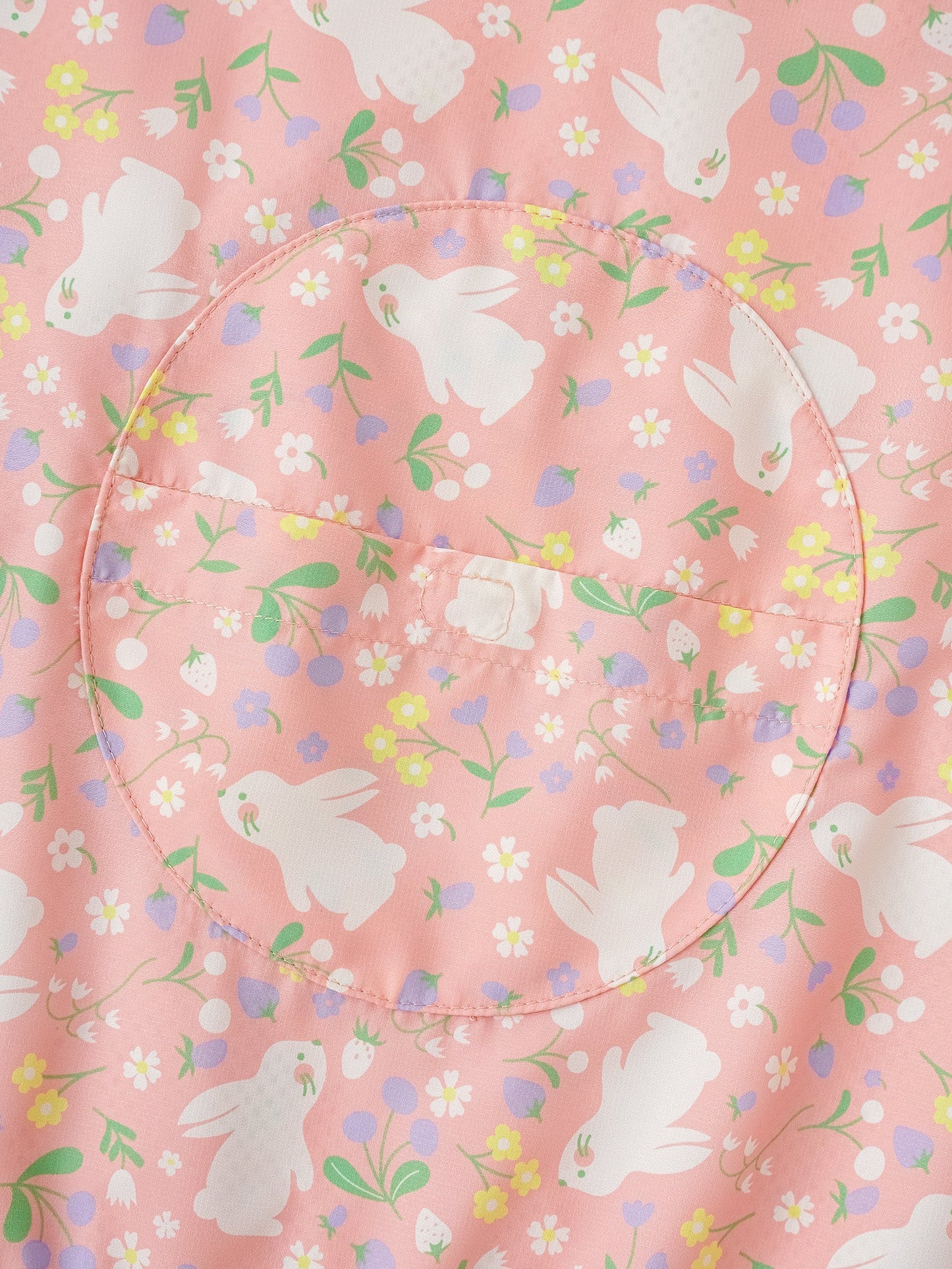 Kid All-Over Bunny Print Frills Zipped Windbreaker