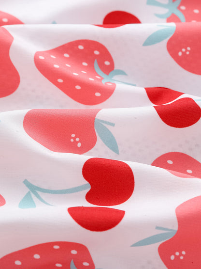 Kid All-Over Berries Print Zipped Windbreaker