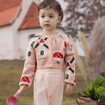 VAUVA Vauva FW23 - Baby Girls Solid Cotton High Waist Trousers (Pink)