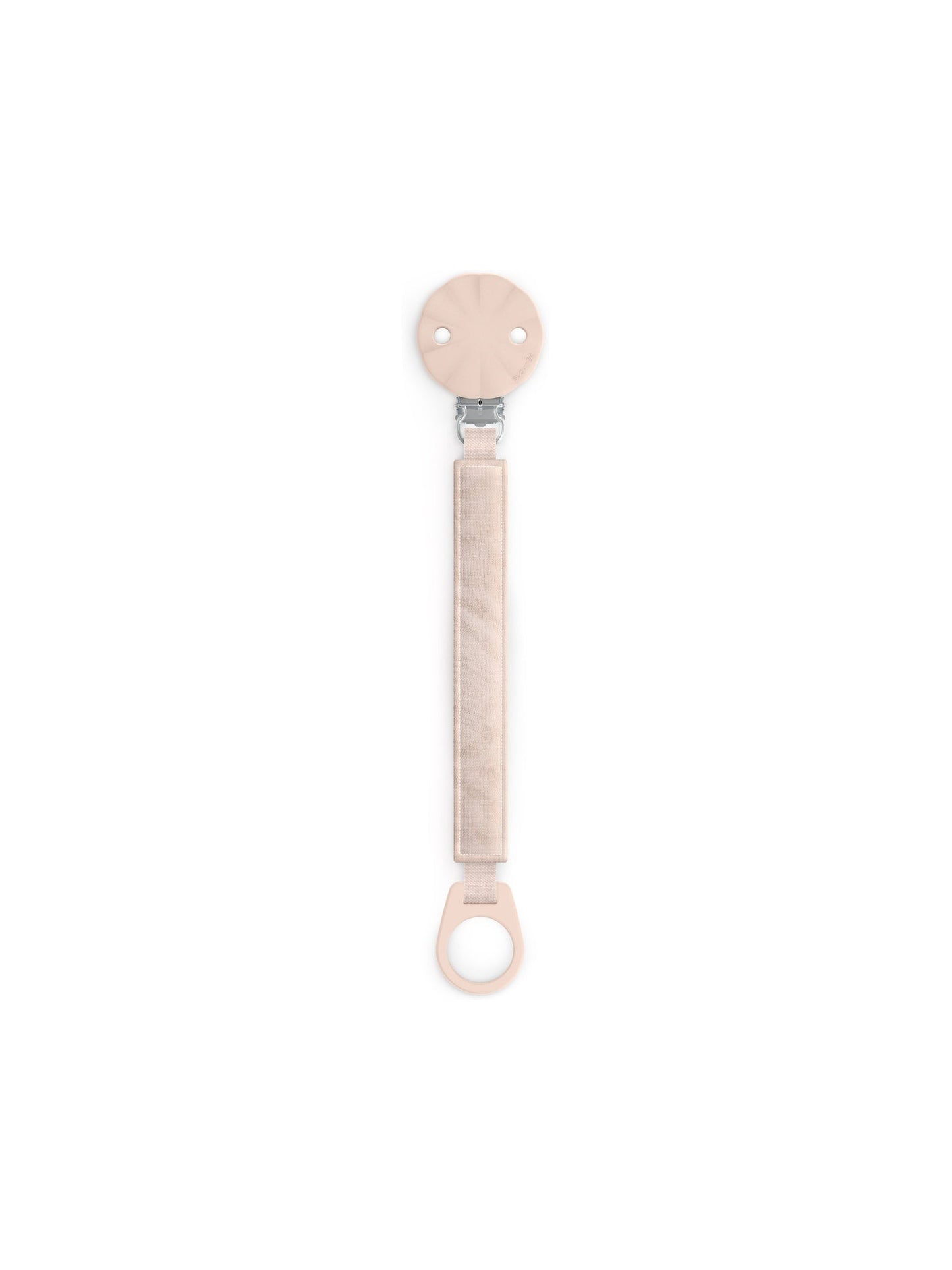 Silicone soother clip with cotton tape  - Wonderland Pink