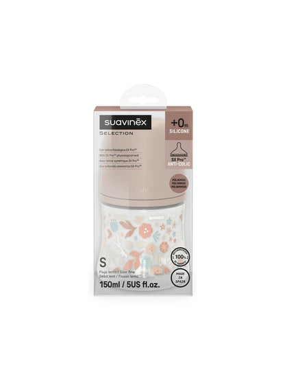 Feeding Bottle (PA) 150ml Slow Flow +0M SX Pro anti-colic Teat  - Wonderland Stripes Pink
