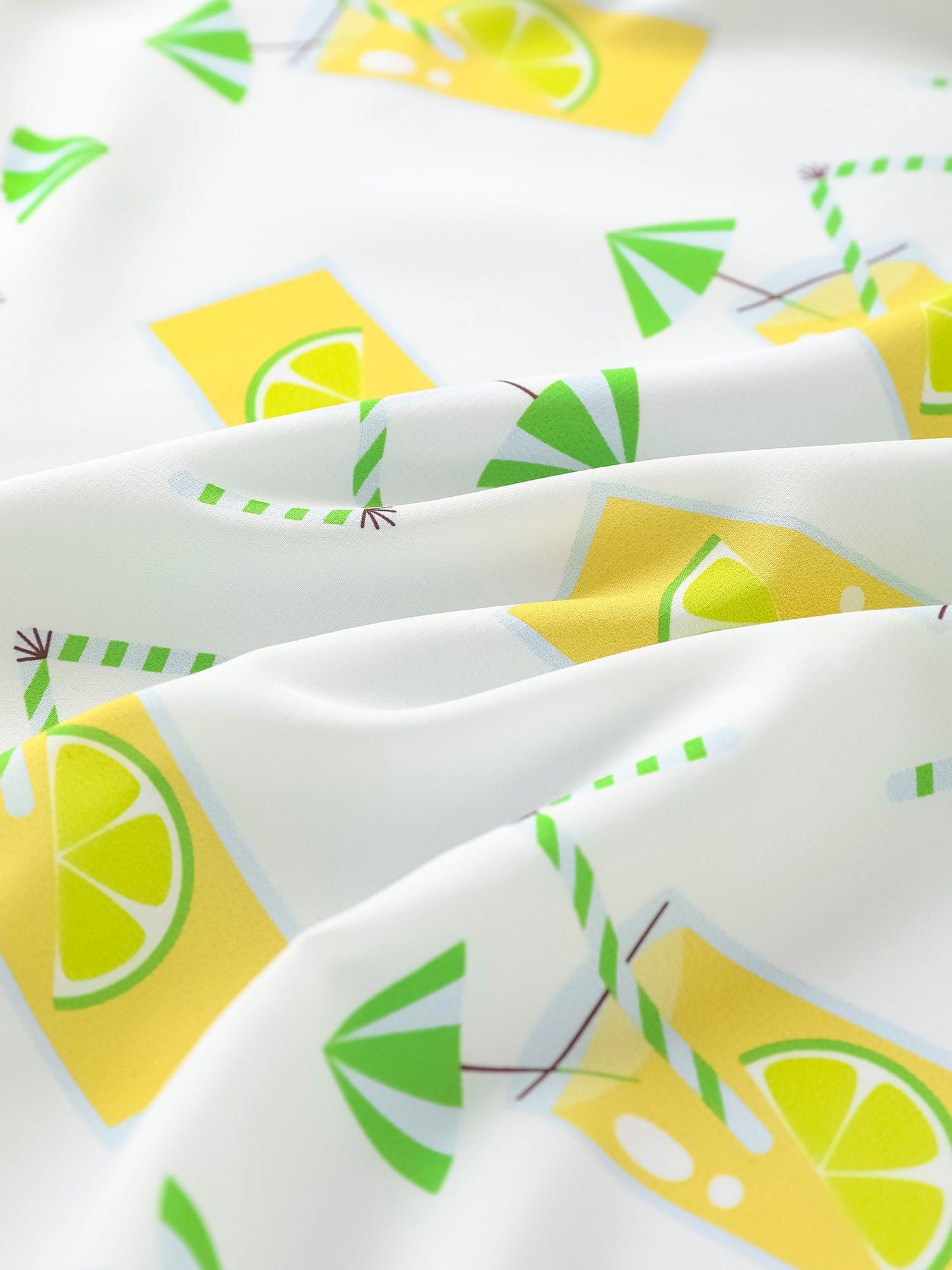 Kid Reversible All-Over Lemon Tea Print Zipped Windbreaker