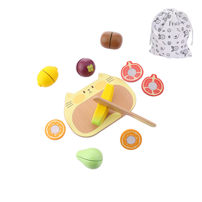 FN FN - Wooden Kitchen Toys (Fruit Cutting with Cat Chopping Board) Wooden Toy