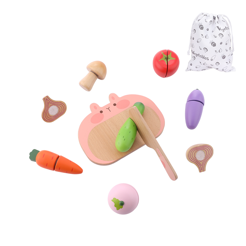 FN FN - Wooden Kitchen Toys (Fruit Cutting with Rabbit Chopping Board) Wooden Toy